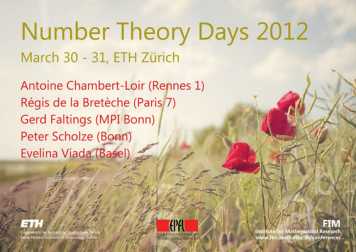 Enlarged view: Poster Number Theory Days 2012