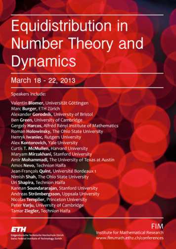 Enlarged view: Poster Equidistribution in Number Theory and Dynamics