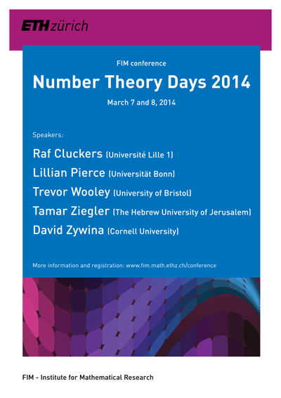 Enlarged view: Poster Number Theory Days 2014