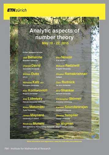 Enlarged view: Poster Conference "Analytic aspects of number theory"