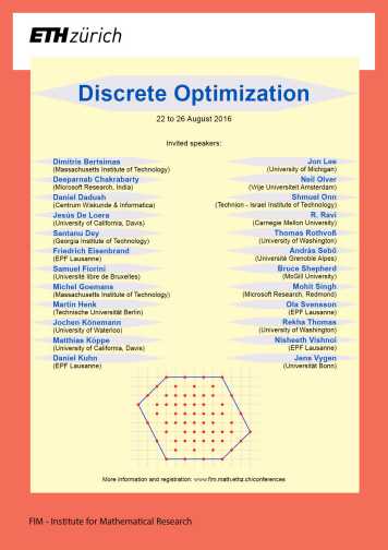 Enlarged view: Poster Workshop "Discrete Optimization"