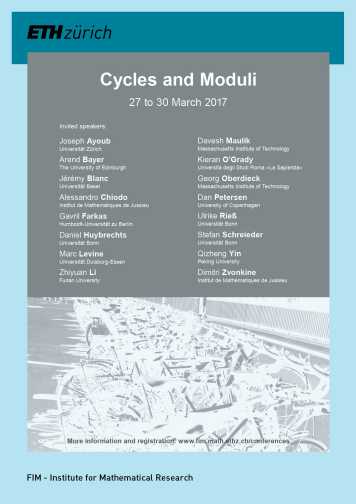 Enlarged view: Poster workshop "Cycles and Moduli"