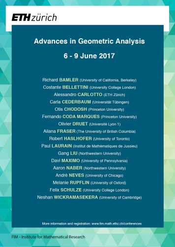 Enlarged view: Advances in Geometric Analysis