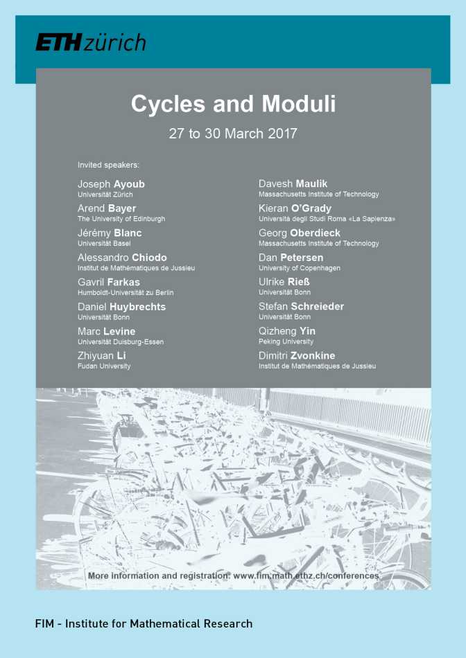 Enlarged view: Poster "Cycles and Moduli"