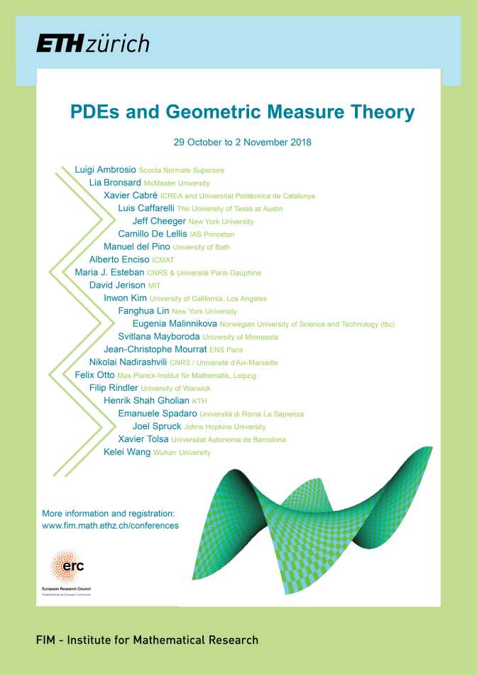 Enlarged view: Poster "PDEs and Geometric Measure Theory"
