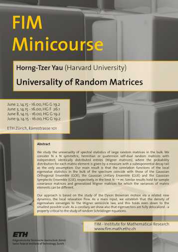 Enlarged view: Poster minicourse Yau