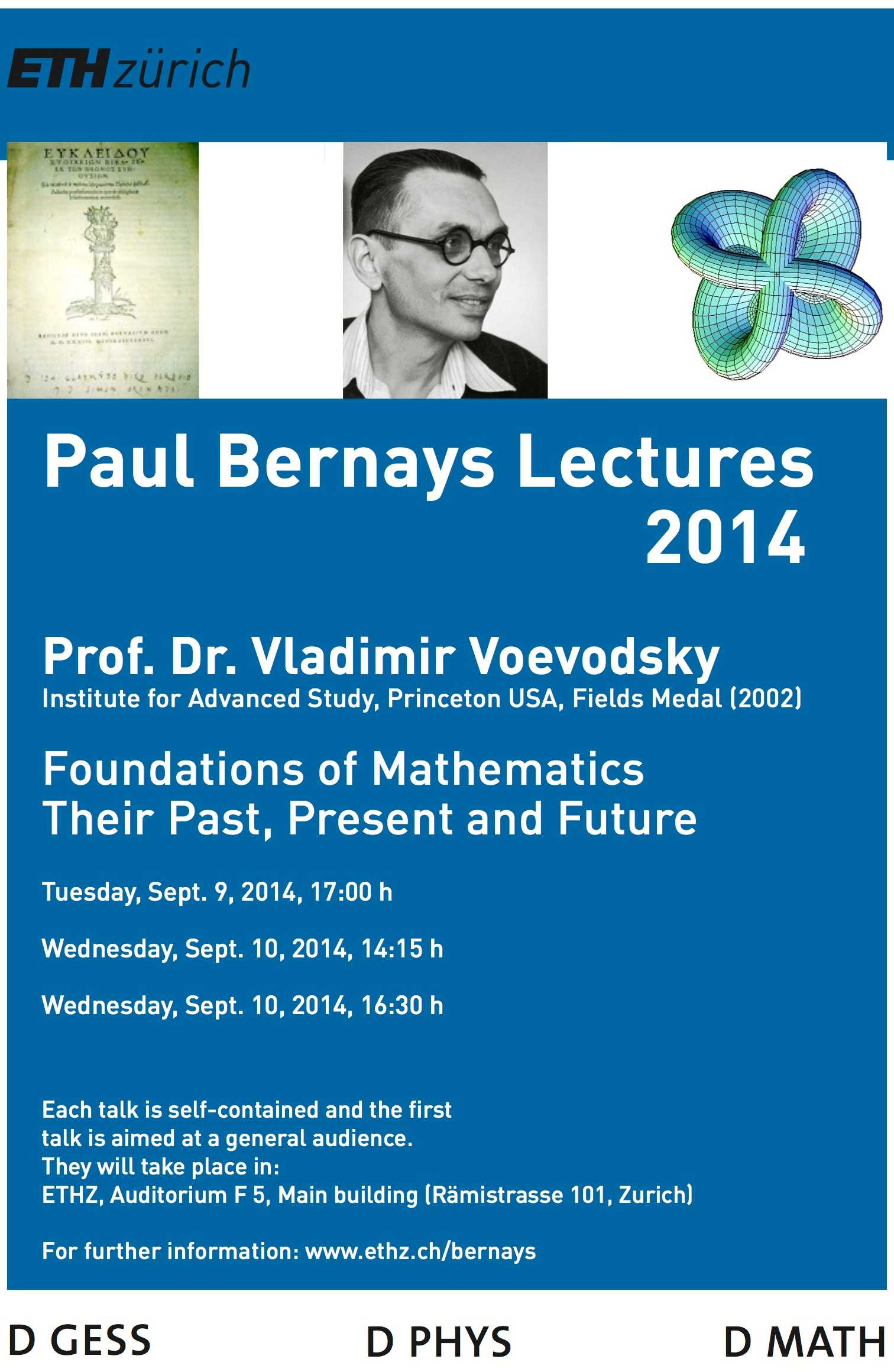 Poster Paul Bernays Lectures 2014