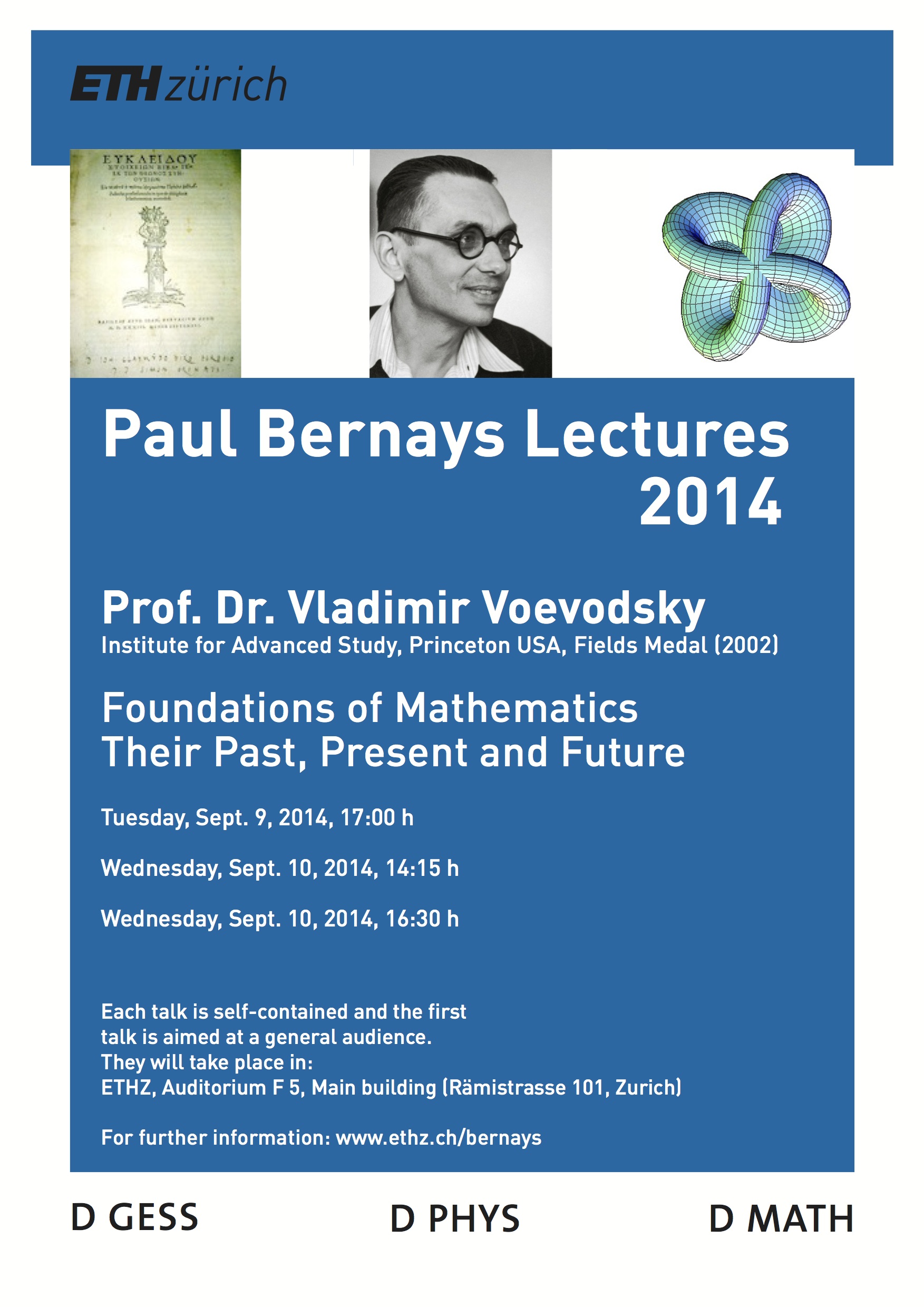Poster Paul Bernays Lectures 2014